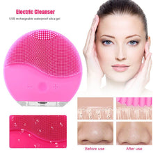 Charger l&#39;image dans la galerie, Hot 1pc Silicone Face Clean Brush Ultrasonic USB Charging Waterproof Skin Deep Cleansing Massage Machine SJ66